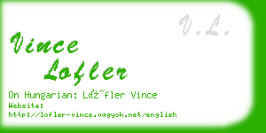 vince lofler business card